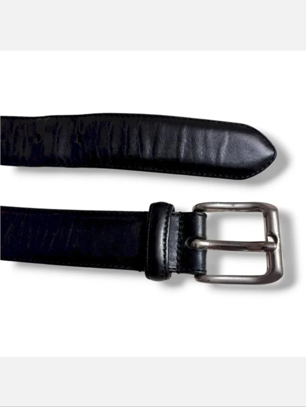 COACH Black Leather Belt Silver Tone Buckle Size 38 VINTAGE